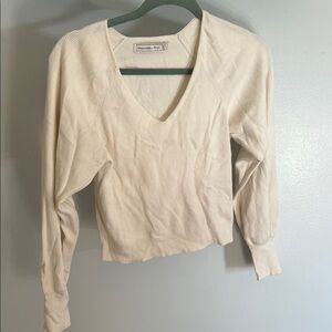 Abercrombie & Fitch Cream V-Neck Top